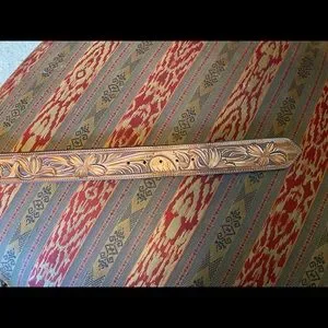 Tooled leather western belt size 32 pants size 25/26 Accessories | Tooled Leather Western Belt Size 32 Pants Size  main image 2